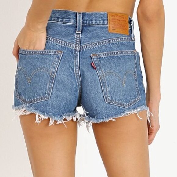 Levi’s 501 Button-fly High Rise Denim Jean Cutoff Shorts - 30" - Picture 10 of 11